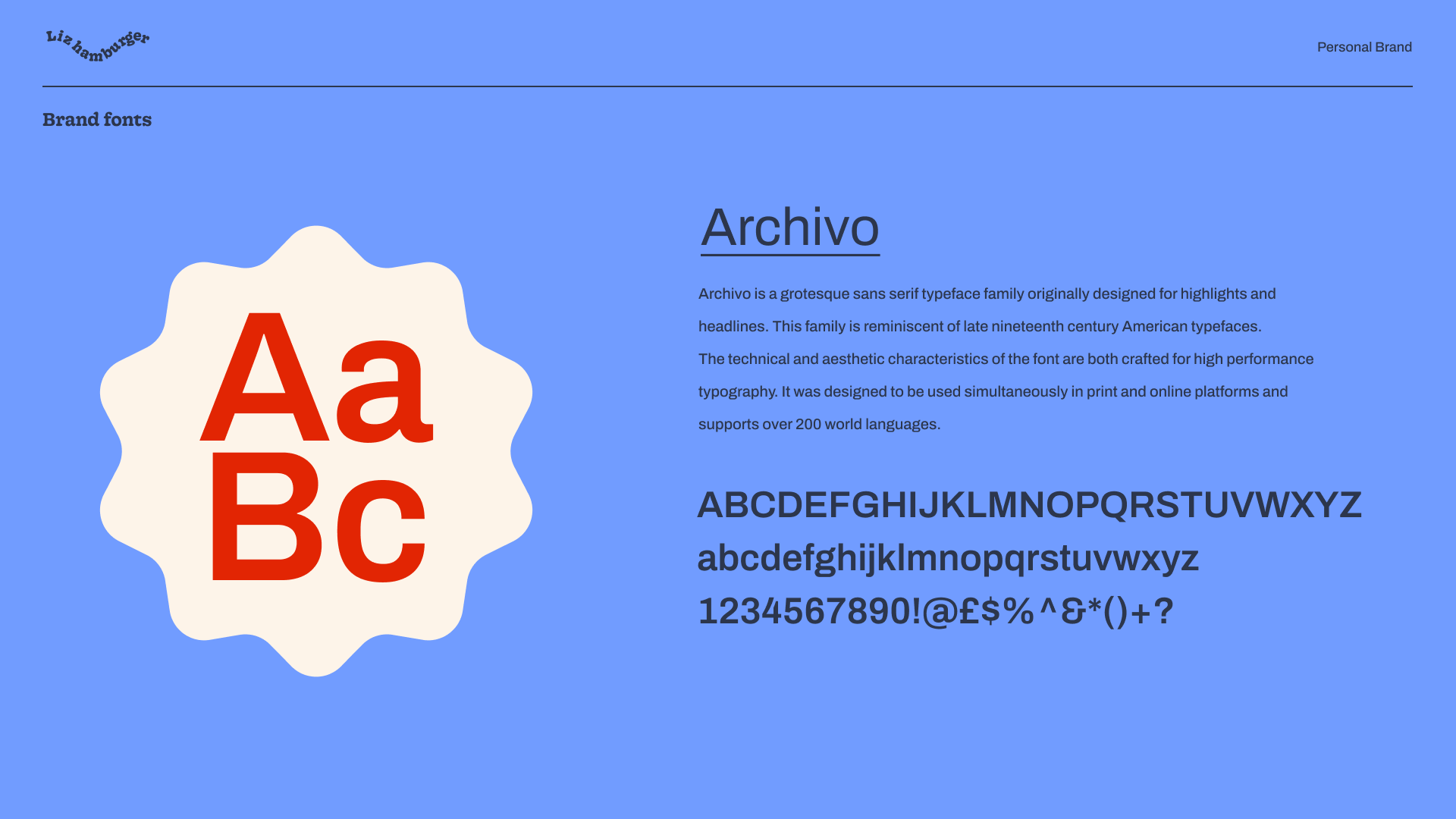 Brand Fonts Archivo